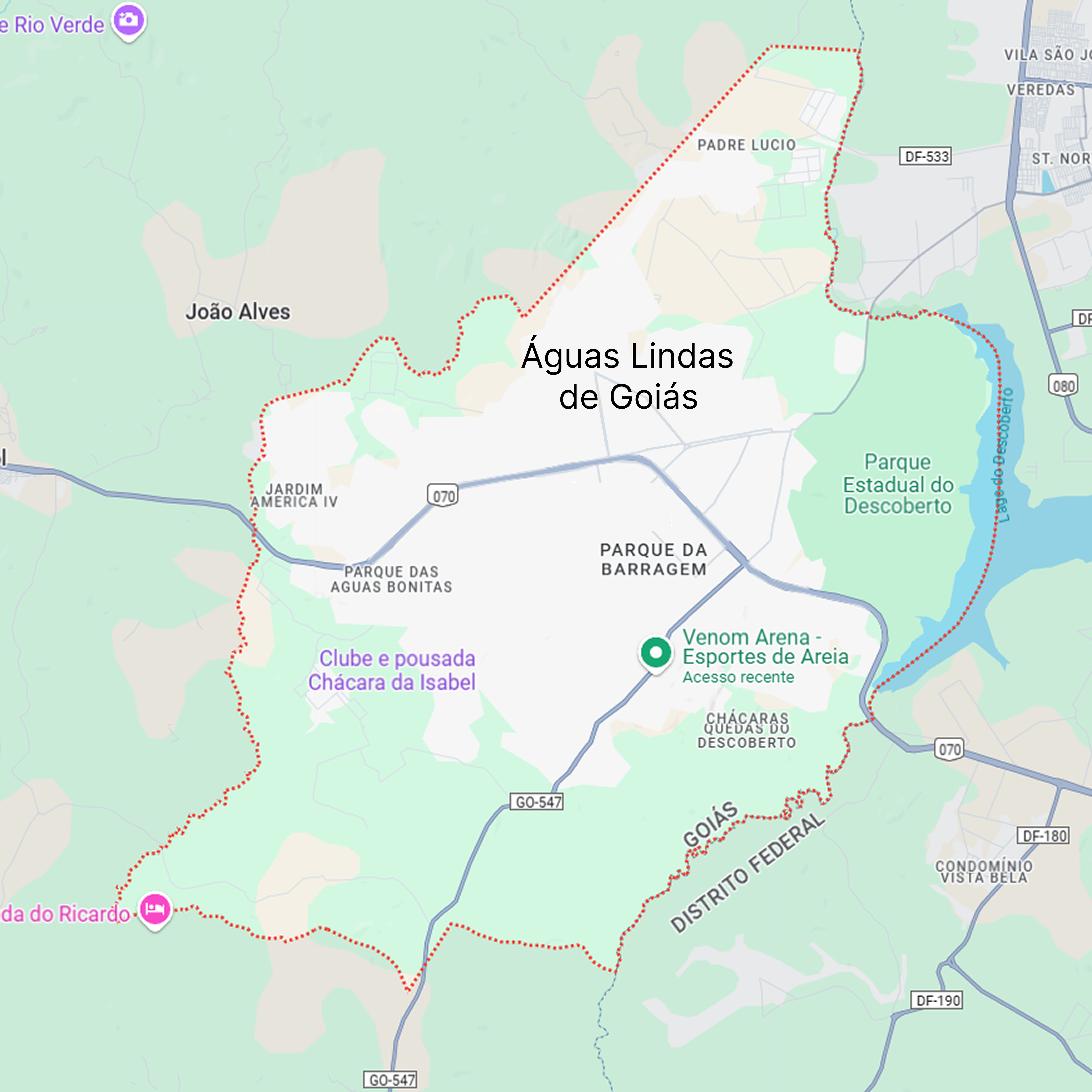Mapa da região de Brasília